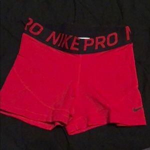 Red Nike Pro Spandex